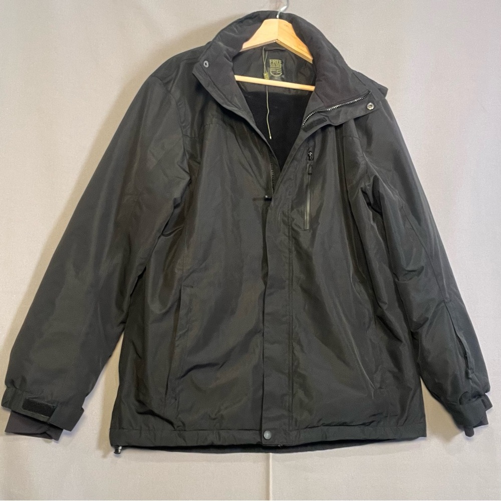 Free Soldier Men's Sz M Black Tactical Insulated Hooded Winter Coat Ski Snow